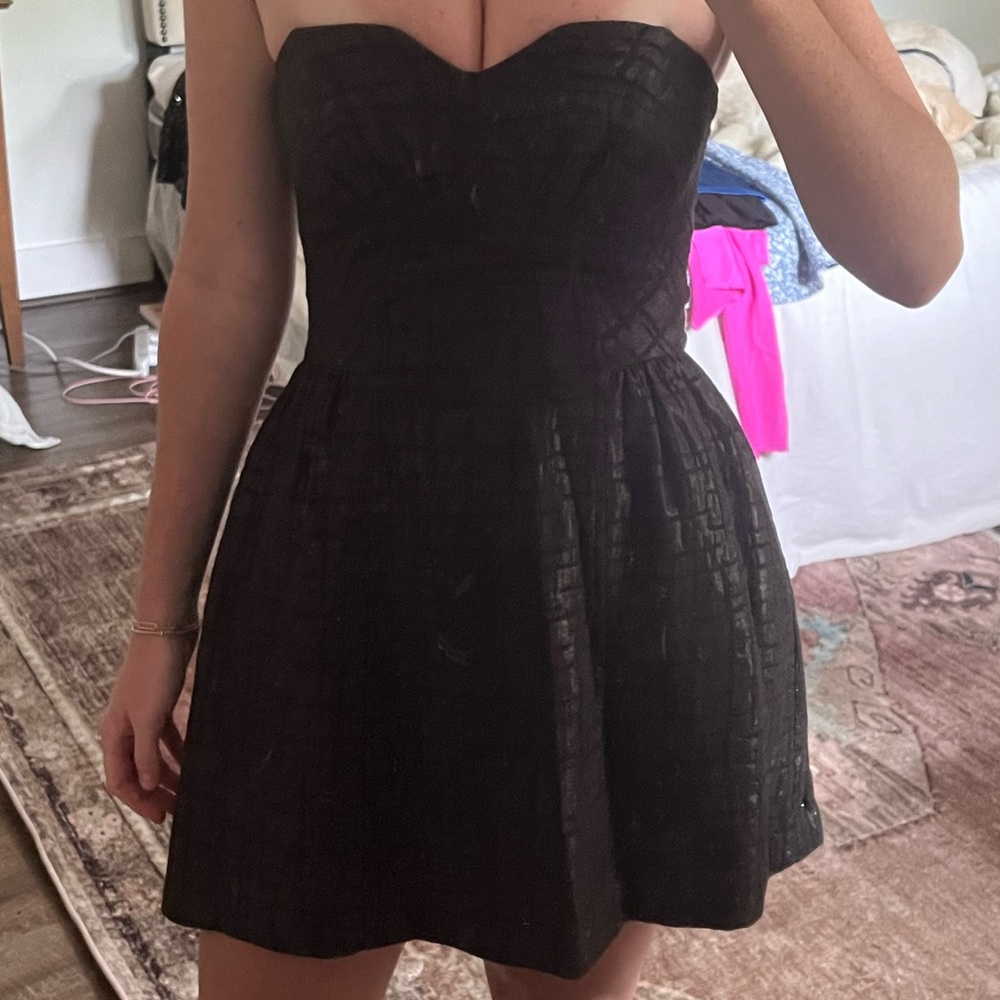 Black Strapless Mini Dress
